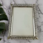 Vintage 70s Filigree Metal Picture Frame Silver Tone Footed Decor 5x7 Inches