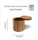 Bamboo Salt Boxes Spice Storage Container W  Magnetic Swivel Lid 6 Oz Cap S-4112