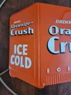 Vintage Metal Orange Crush Ice Cold Cooler Mcm Arrow Display Sign 