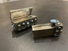 Rare Vintage Silver Turquoise Lipstick Holder Grape Design 4 Leafs B142