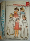 Mccall s 5791 Jumper Dress Gown Angel Butterfly Sewing Pattern Girls 4 Vtg Cut