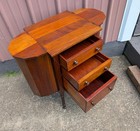 Antique 1930 Martha Washington Sewing Cabinet Mahogany Drawers Drop Pockets