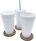 16 Oz Disposable Coffee Cups With Lids - Foam Hot Cold Drink Beverage To Go 1   