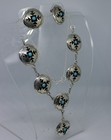 Turquoise And Sterling Silver Necklace Set