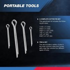 555pc Cotter Pin Assortment Kit Zinc Plated Steel Hairpin Clips Split Fasteners