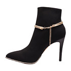 Women Gold Metal Boot Chain Bracelet Shoe Anklet Elastic Band Charm Classic Look