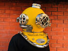 Vintage Boston Yellow U s Navy Mark V Divers Helmet Deep Sca Scuba Handmade Gift