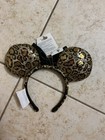 Disney Park Animal Kingdom Leopard Animal Print Sequined Minnie Ears Headband