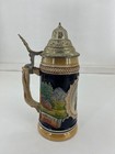 Vtg Albert Jac  Thewalt Beer Stein Shows Scenic Design And Silver-plated Lid