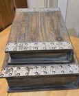 2 Hobby Lobby Vintage Antique Finish Bradded Boxes 12 5x9x3 5    10x7 25x1 75  