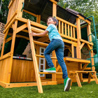 Kidkraft Adventure Bend Wooden Swing Set With Three Slides