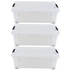 Cand 20 Qt Clear Stackable Under Bed Organizer Storage Container W  Wheel 3 Pack