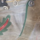 Traditional German Suede Leather Lederhosen Shorts Gray Green Trim Size S 0167