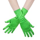Ibluelover Little Girls Princess Gloves Satin Opera 12   Long  Green
