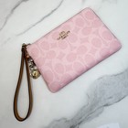 Coach Powder Pink Corner Zip Wristlet W Charms Cef72 Nwt Fast Shipping 