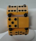 Stunning Vintage Bakelite Catalin Butterscotch Full Size Domino Stretch Bracelet