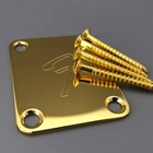 70s Neck Plate Fender Vintage  f  Logo Strat Tele Guitar Bass Screws Parts Bolt
