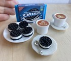 13pcs Set 1 6 Dollhouse Miniature Handmade Food Oreo Chocolate Cookies Coffee