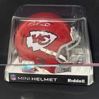 Patrick Mahomes Signed Kansas City Chiefs 60   s Throwback Mini Helmet  Bas Coa