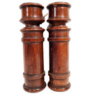2 Antique French Carved Wood Baluster Columns 9 In     Architectural Salvage