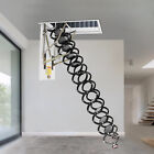 Hidden Telescopic Folding Ladder White Attic Pull Down Ceiling Stairs 12 Steps