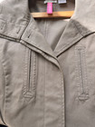 Soft Grey Vintage Women Coat Size 12 Beige Cotton Unlined Mid Length Jacket New