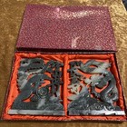Chinese Carved Stone Dragon   Phoenix Sculpture Set In Presentation Box 