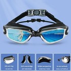 Clear Comfortable Swimming Goggles Uv- Anti-fog Swim Glasses Mirror Adult   Kids