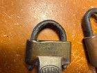 Antique Corbin Brass Padlock Lot Patent 7-25-22 No Keys Vintage Lock Pair Usa