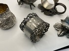 Antique Aesthetic Lot Silver Plate Napkin Ring Lily Pad Lotus Flower More