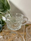 Le L e  Smith Daisy   Button 1970 s  Punch Bowl Vintage Glass Cup Mug Set Of 4