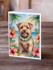Caroline s Treasures Norfolk Terrier Luau Greeting Cards Pack Of 8 Dac6480gca7p