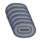 Vhc Brands Great Falls Blue Jute Oval Placemat Set Of 6 10x15