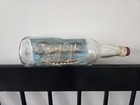 Vintage 3 Masted Ship In A Bottle Agnes Handcrafted Nautical Folk Art Diorama