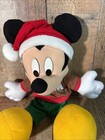 Vintage Disney Christmas Mickey Mouse Plush 19  Stuffed Animal Santa Hat