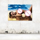 Canvas Posters Brunette Beauty Sexy Naked Wall Art
