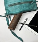 Leather Pencil Case - Full Grain Leather Zippered Pen Pouch - Stationery Bag    