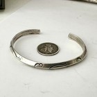Vintage Navajo Sterling Silver Carinated Symbol Cuff Bracelet Handmade