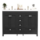 Bathroom Vanity Cabinet Double Ceramic Sink Top Sink Cabinet Modern Wood 47-inch