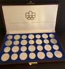 1976 Canadian Montreal Olympic Games 28  925 Silver Coin Set In Original Box
