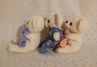 Vintage 2000-2001 Snuggle Bear Teddy Mini Stuffed Animal Plush 5  Lot Of 3