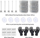 Body Piercing Kit 66pcs Professional Piercing Kit Includeds 50mixed 12g 14g 16g