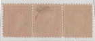 Us 1917 Five Cent Error In Strip Of 3 Hinged F-vf