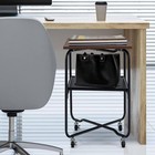 2-tier Brown Wooden Roll In g Kitchen Cart With Metal Storage Shelf And Foldable