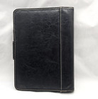 Franklin Covey Black Faux Leather Easy Plan 7 Ring Binder Planner Magnetic Close