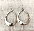Hammered Silver Hoop Teardrop Earrings Sterling Earring Wires Sundance Treasures