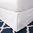 White Quilted Twin Full Queen King Bedskirt   Cottage Paisley Bed Skirt Ruffle
