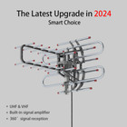 980 Mile Outdoor Tv Antenna Motorized Amplified V uhf Hdtv 1080p 4k 360   Rotate