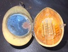 Incredibly Rare Victorian Walnut Shaped Powder Compact Pendant   New Never Used 