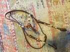 Used Western Working Leather Headstall Rawhide Trim Ships Free